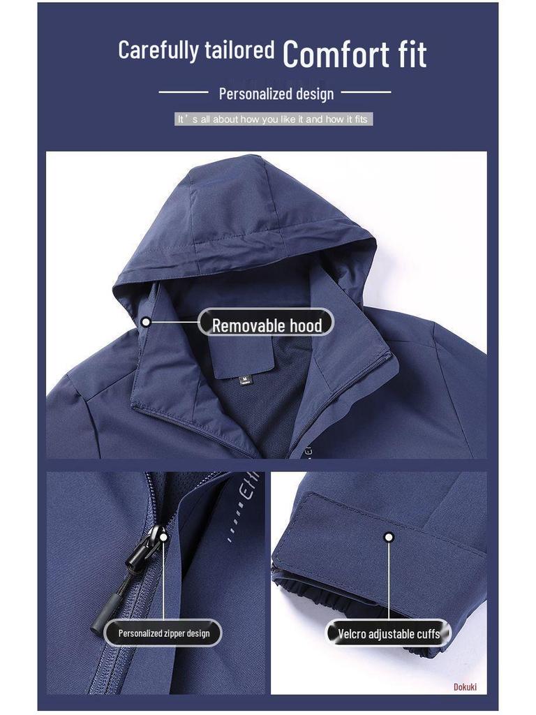 Unisex Windbreaker Jacket, Waterproof and Windproof, Ideal for Outdoor Activities In Spring & Autumn, Lightweight for Men and Women