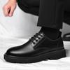 Leather shoes men's low-top youth British style casual big head leather shoes hollow fashion wedding groom shoes 2025