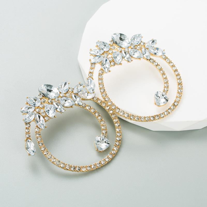 

Женские серьги-гвоздики со стразами, большие цветные серьги-гвоздики, универсальные серьги с темпераментом OneSize белый