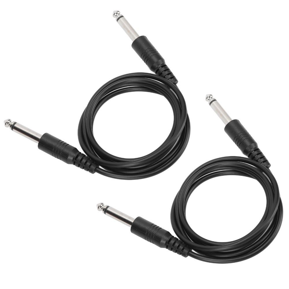 2PCS 3.3ft 6.35mm To 6.35mm Single-channel 1/4in Straight To Straight Guitar Cord  Audio Mixer