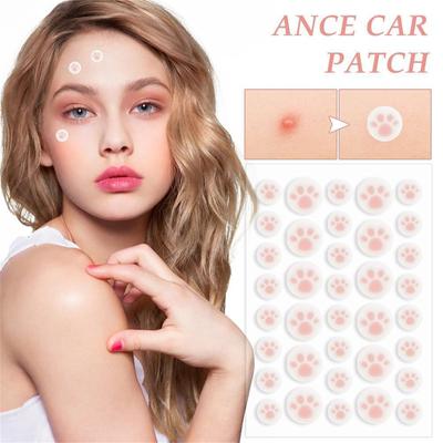 Parches para el acné de gran capacidad, cubre granos con efecto arañazo de gato, parches hidrocoloides para el acné con ácido hialurónico.