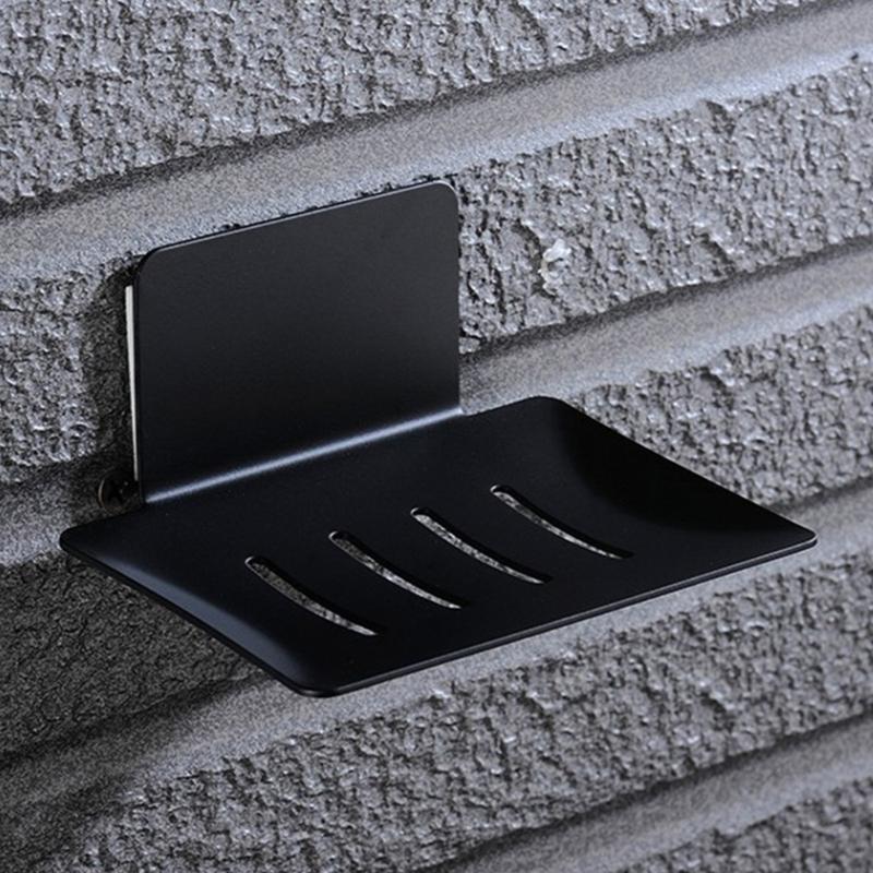 No Drilling Wall Mounted Soap Holder Stainless Steel Bathroom Organizers Drainage Tray for Kitchen Shower Shelf Dish