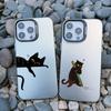 Black Personality Cool Cat Shockproof Phone Case For iPhone 12 11 Pro Max 15 14 13 Pro Max 13 Mini 15 14 Plus Laser Back Covers