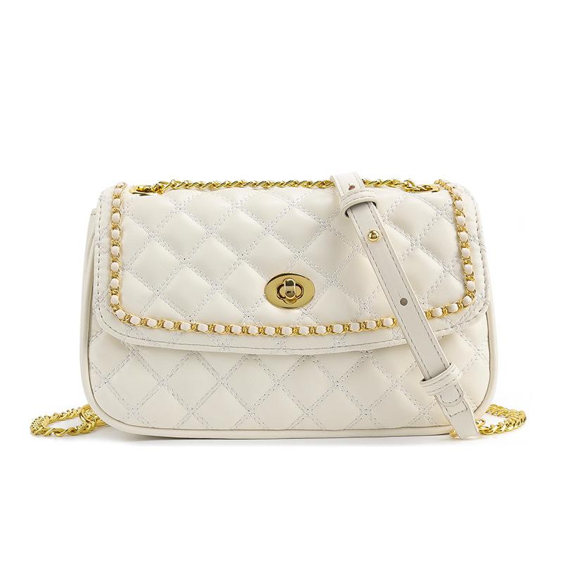 

Сумка-цепочка с бриллиантами Xiaoxiangfeng, женская, весна 2025, новая, высокоценная, универсальная, на плечо, мессенджер, маленькая квадратная сумка белый