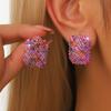 Cross border wholesale fashion temperament, high-end design, colorful diamond earrings, women's ear accessories in stock