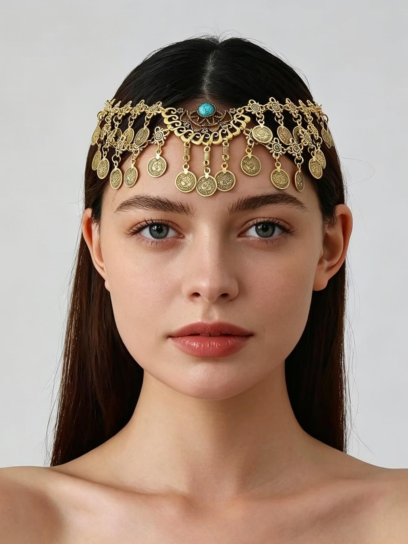 Bohemian Forehead Chain with Pendant - Ethnic, Exotic Style Accessory
