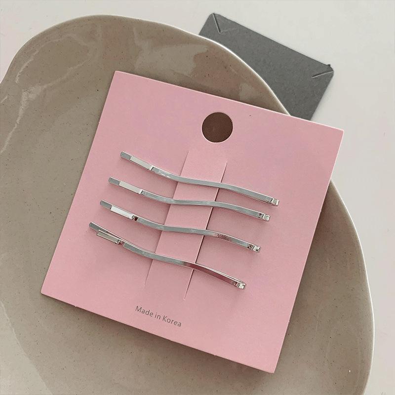 4pcs Korean Wave Metal Bangs Clip Girl Personality Broken Hair Clip Headgear Headwear Girls Women Hair Accessories