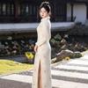 Weißer Samt verdickter Cheongsam 1011 neu verbessert jung retro Temperament langärmeliges Kleid Damen Herbst und Winter