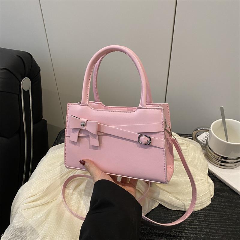Trend Bow Portable Small Square Bag Spring New Simple Texture Shoulder Bag Messenger Bag