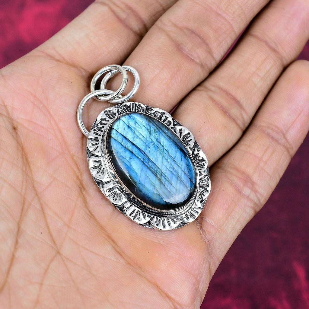 Labradorite Jewelry, 925 Solid Sterling Silver Pendant Handmade Gemstone Jewelry, Gifts For Wife Brand New Pendant