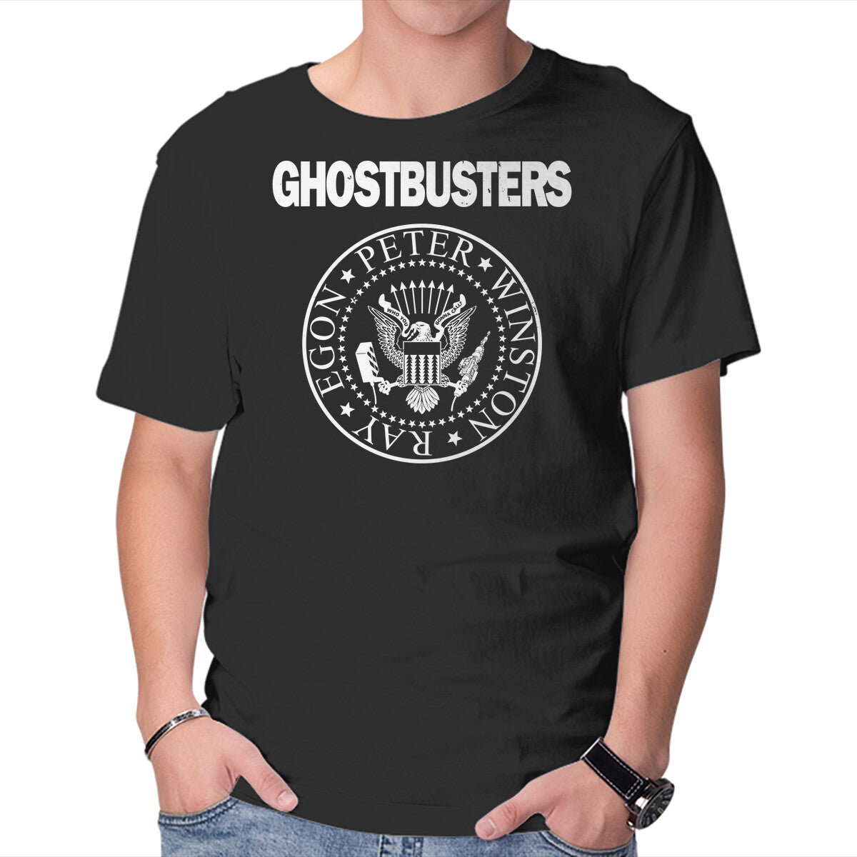 Unisex Crew Neck T-Shirt Ghost Punk Graphic Short Sleeve Casual Tee M