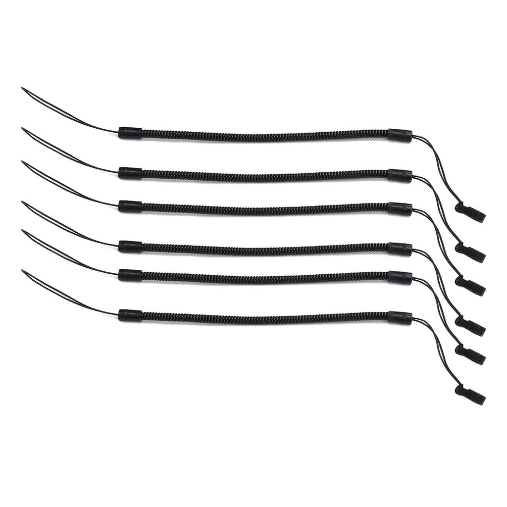 6PCS Elastic Pen Lanyard Retractable Spring Coil Strap Anti Lose Pen Leash with Ring for Tethering Drawing Pens