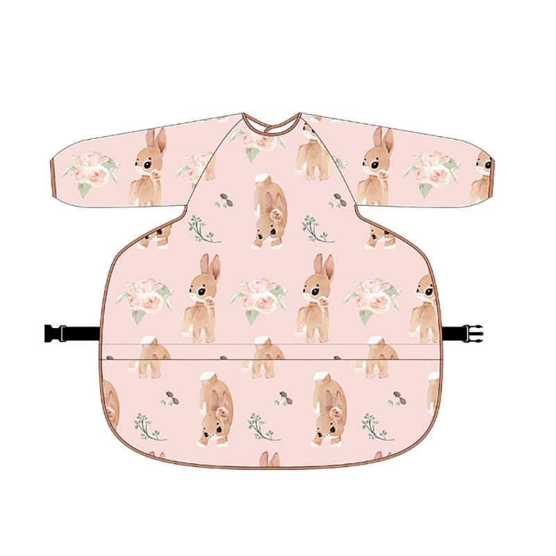 

Long Sleeve Toddler Bibs Full Body Smock Complete Protections Infant Bibs with Sleeves Upgrades for Baby