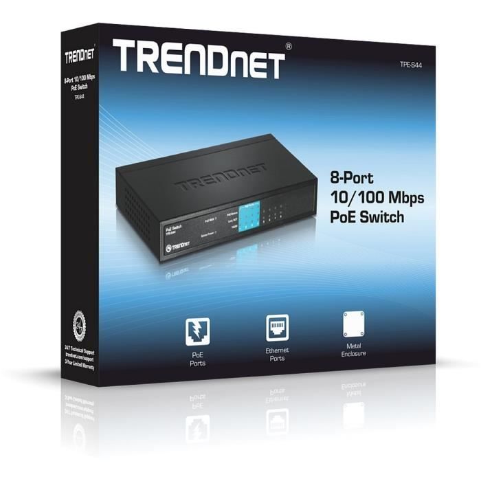 TRENDnet TPE-S44 - Switch 8 ports Ethernet 4+4 PoE