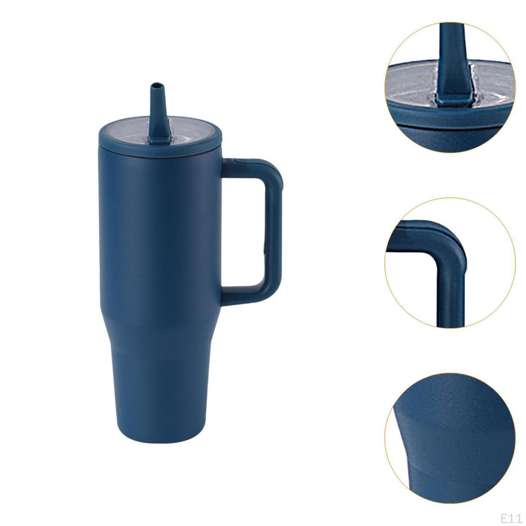 40 oz Tumbler with Handle Coffee Mug for Travel Keeps Hot/Cold Hours Iced Tea Black