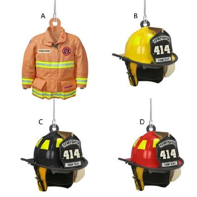 Kreatives Acryl Feuerwehrmann Tasche Anhänger Schlüsselanhänger Zum Aufhängen am Weihnachtsbaum De