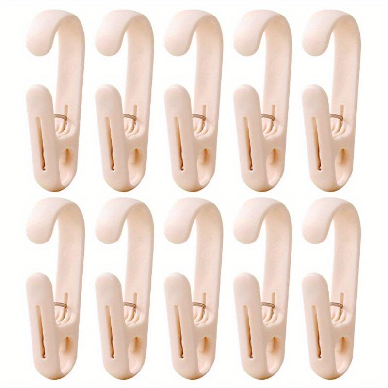 10PCS Multi-purpose Clothes clips/S-hooks, Sturdy Plastic Clothes Hangers, Beach Towel Clips, Chair Clips, Towel Rack Clips.
