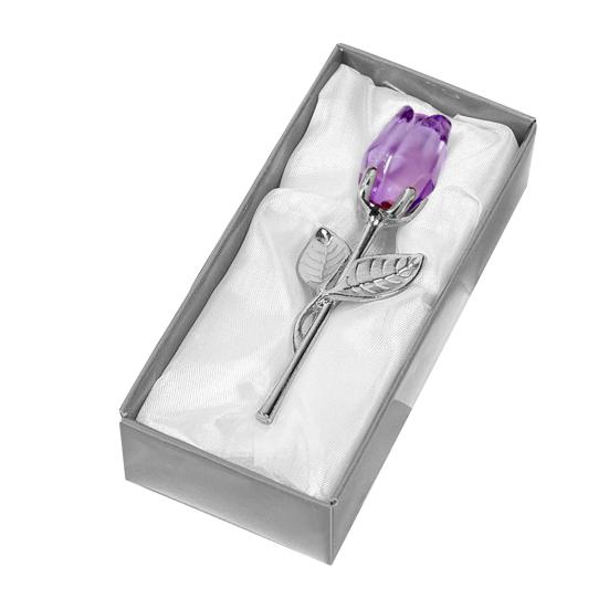 Clear Rose in Gift Box Artistic Flower Sculpture for Valentine's Day Elegant Home Office Decor And Romantic Gift
