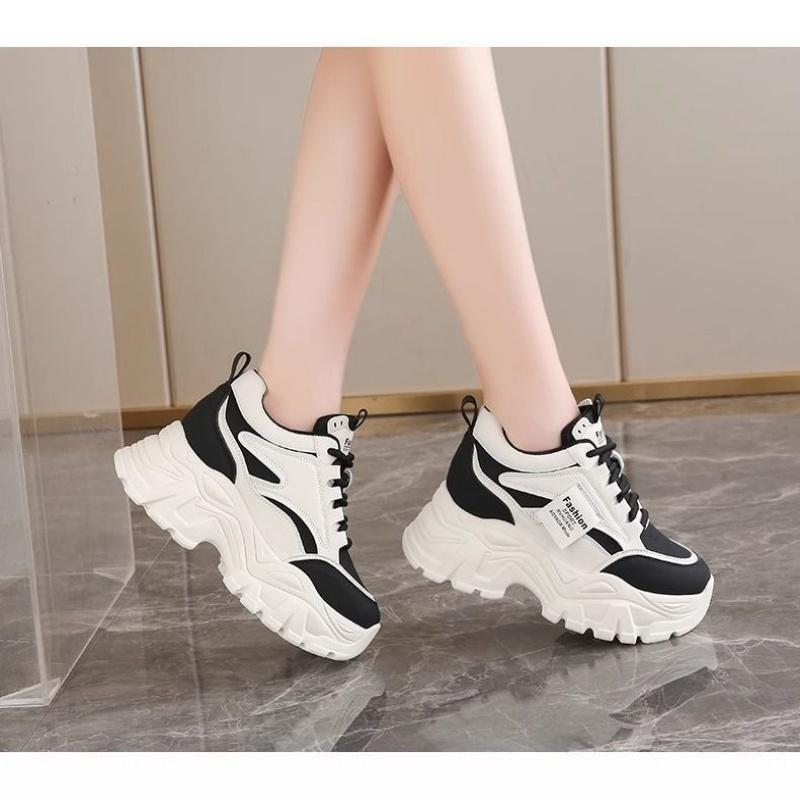 

Fashionable New Comfortable Women s Shoes Spring and Autumn Lace Up Elegant Solid Color Breathable Sports and Leisure Shoes 35