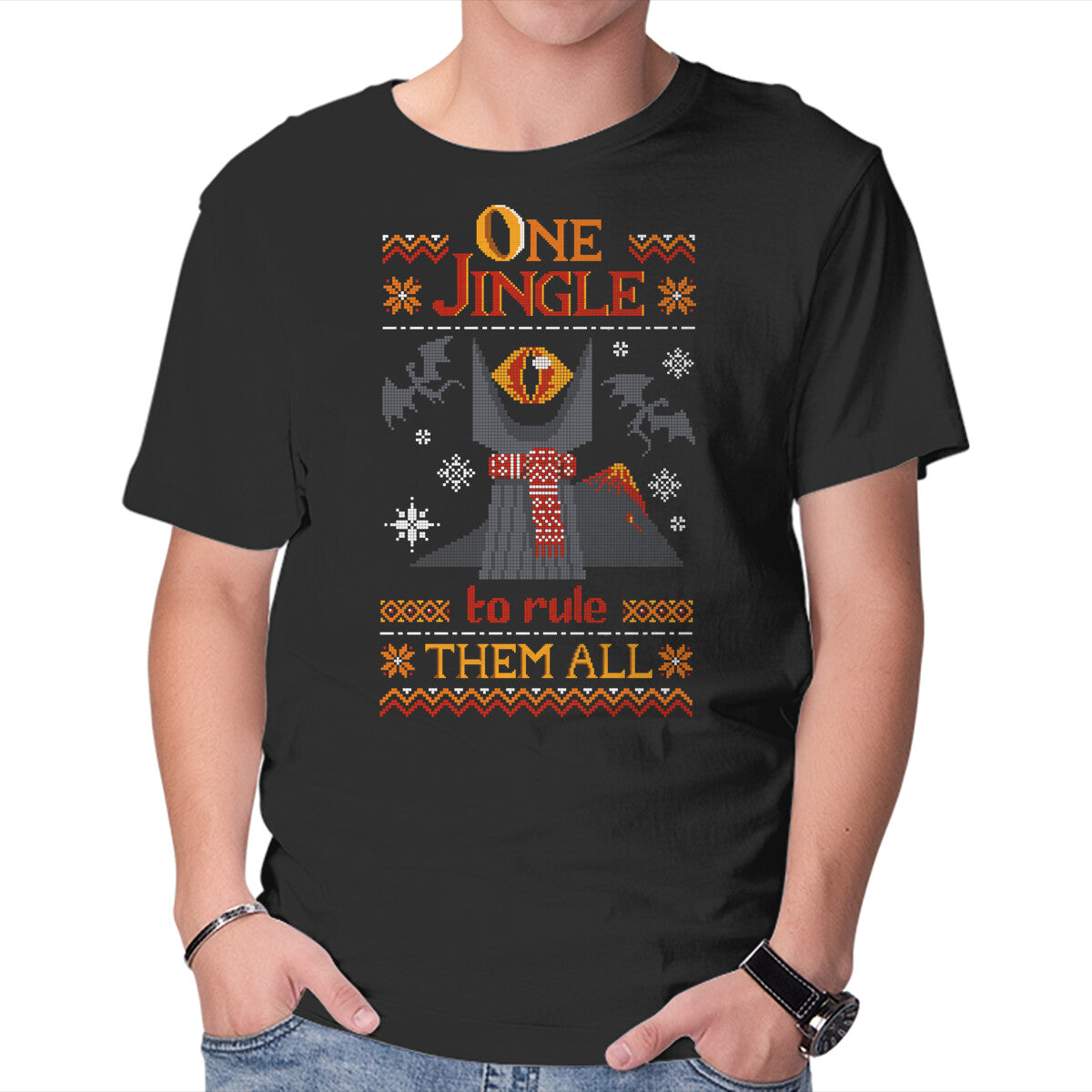 Unisex Crew Neck T-Shirt One Jingle Graphic Short Sleeve Casual Tee XS