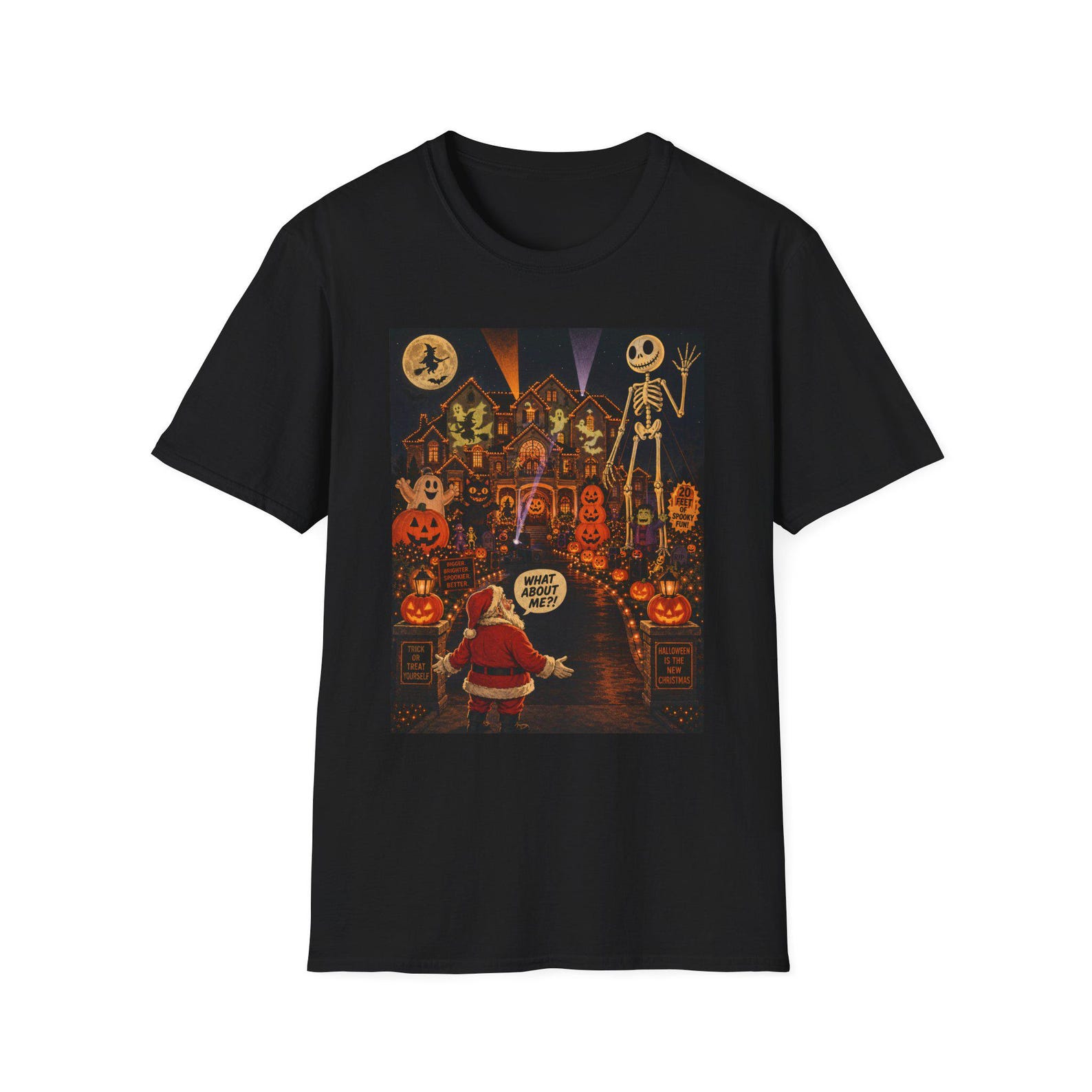 Overblown Halloween shocked Santa Claus Halloween Scene T-Shirt M
