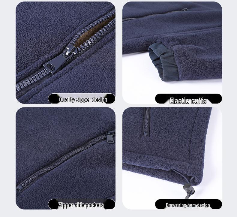 Men's Stand-up Collar Fleece Jacket: Thick Autumn/Winter Polar Fleece In Stock