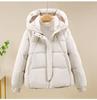 Giacca Invernale da Donna Corta con Cappuccio Antivento Ispessita Calda con Maniche Raglan