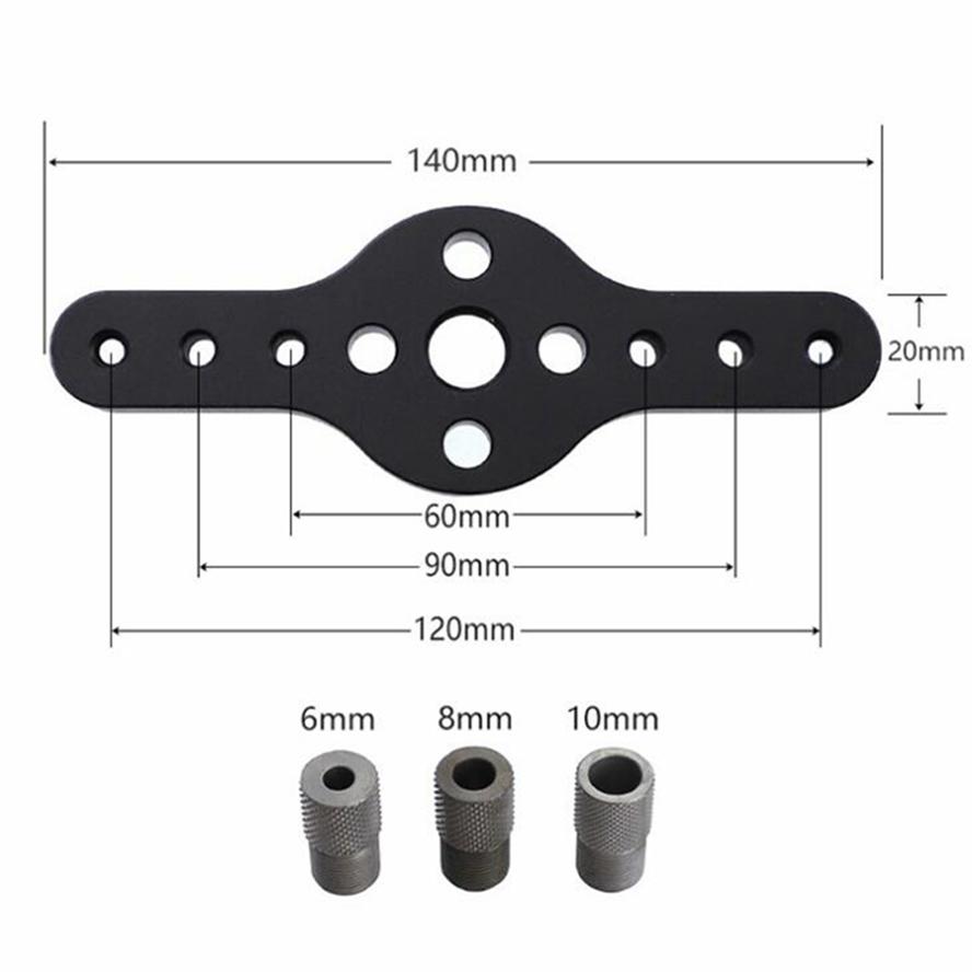 Gabarit de trou de poche Vertical, localisateur de perçage pour le travail du bois, Kit de guidage d'auto-centrage, perforateur de trous