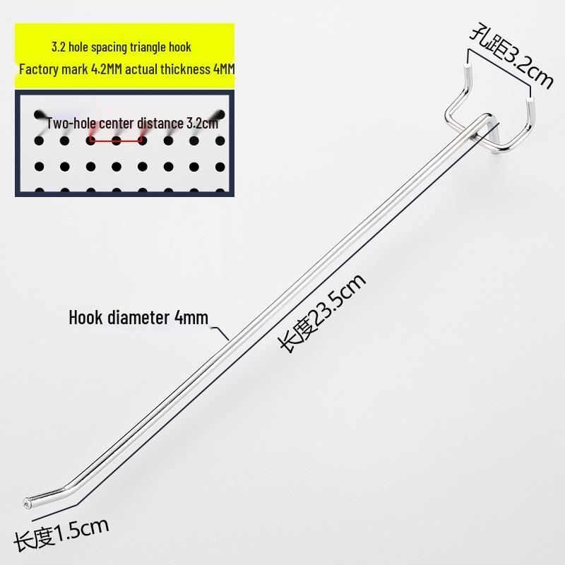 Lochwand und Schmuck Doppelzinkenhaken, Dreifuß, Supermarktregal und gerade Haken