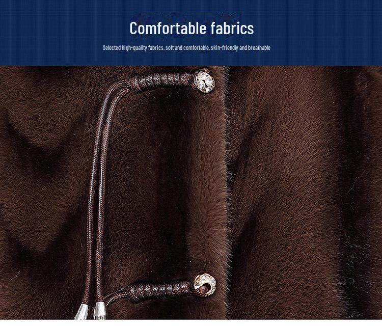 Dámský zimní kabát - Plus samet, zesílený, elegantní čínský styl pro střední a starší věk