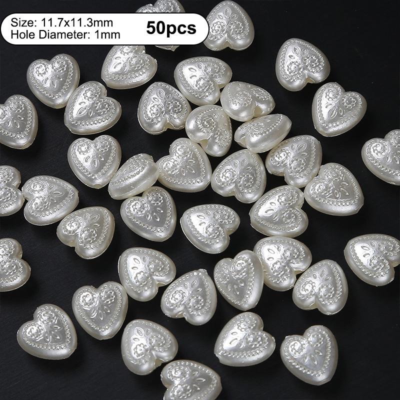 50Pcs 11Mm Acrylic Imitation Pearls Cartoon Bowknot Suitable For Making Bracelet Necklace Needlework Diy Accessories