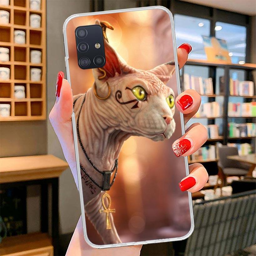 Lavaza Sphynx Sphinx Cat Cover Phone Case For Samsung Galaxy A12 A22 A32 A52 A72 A02S Phone Case Note 20 Ultra 10 S10 Plus A51 A