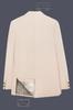 Spanish Cream Solid Wool Blend Cross Placket Bandhgala Blazer