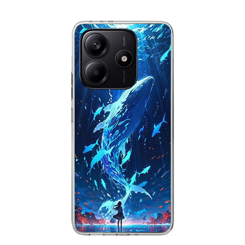 Humpback Whale Sea Giant Phone Case For Xiaomi Redmi Note 15 14 13 12S 12 Pro Plus 11S 11E 11 11T 10S 10 Art Soft Pattern Cover