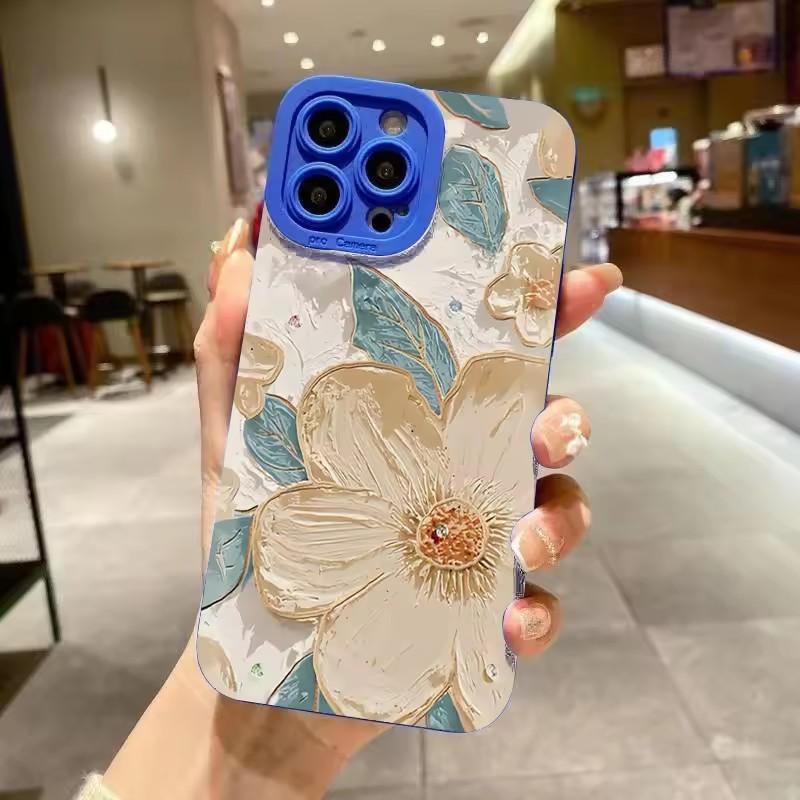 Oil Painting Flower Case For Samsung Galaxy A55 A54 A33 Galaxy S25 S24 Ultra S24 FE S23 S21 FE S22 Plus S20FE  Cover