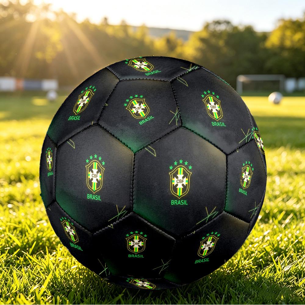 Brasilien Fußball Aufdruck Größe 5 Fußball Ball Verschleißfest Standard Erwachsenen Trainingsfußball Fan Geschenk für Indoor Outdoor Spiel Sport