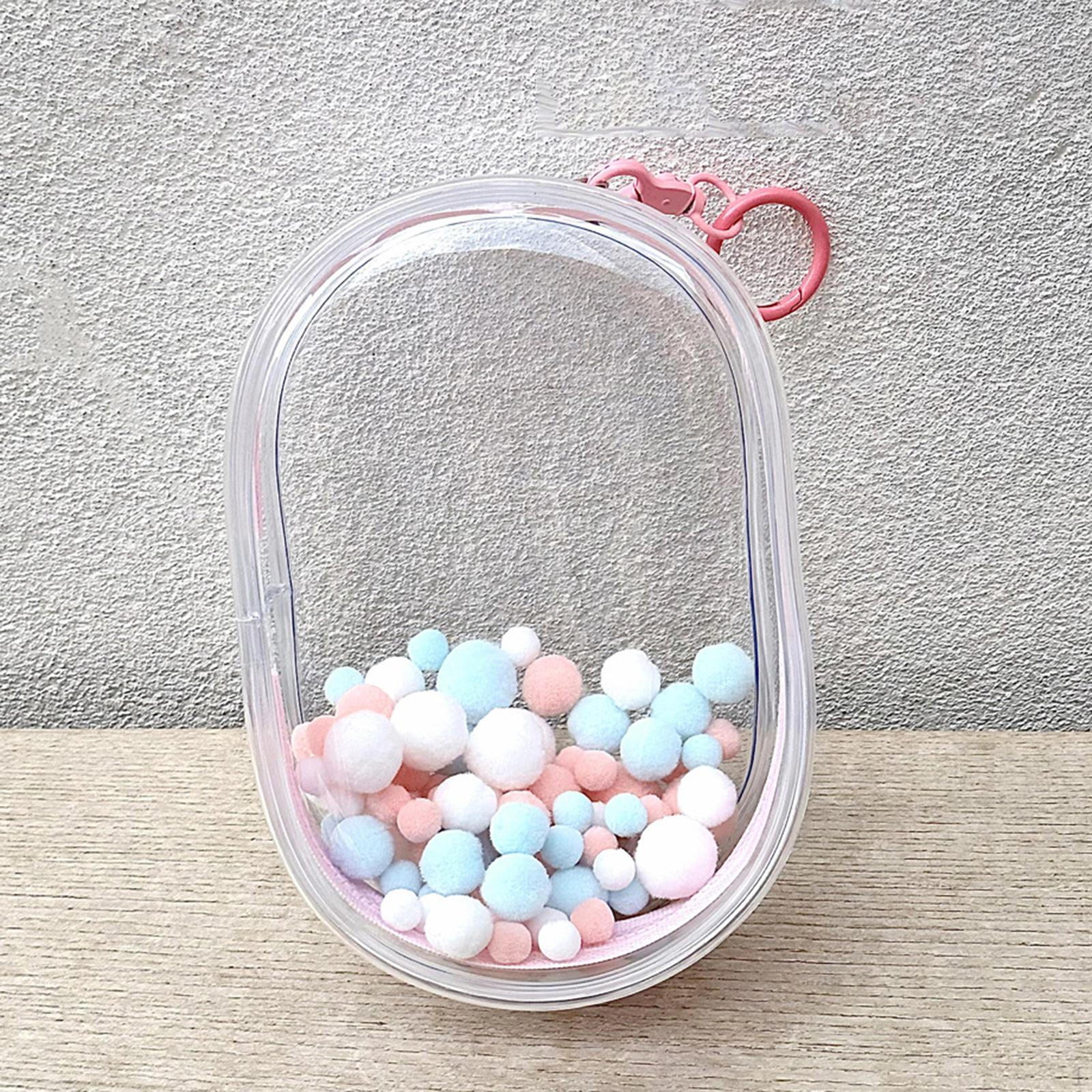 

Прозрачная сумка для показа фигурок, чехол для переноски куклы, портативный водонепроницаемый маленький чехол для хранения розовый