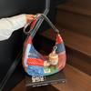Niche Shoulder Bag Retro Contrasting Color Ethnic Style Summer Nylon Bag Crossbody Canvas Bag Women