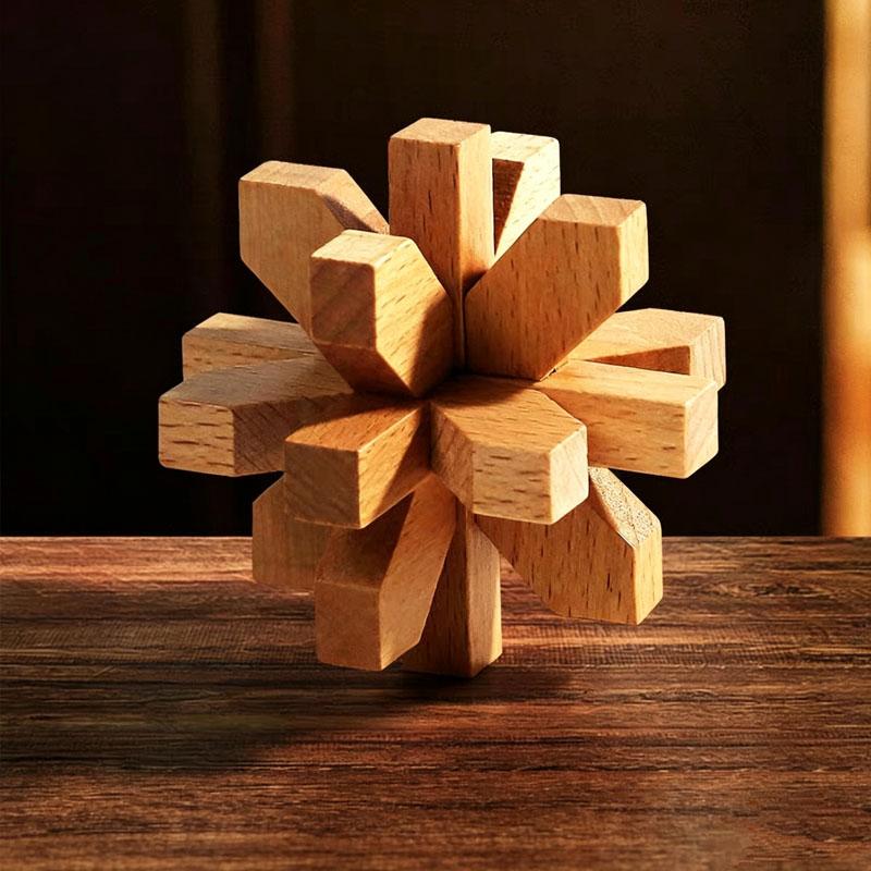 Luban Lock Meihua Shaped Kids Adults Interlocking Puzzle Iq Educational Gifts Disentanglement Brain Teaser Mind Challenge