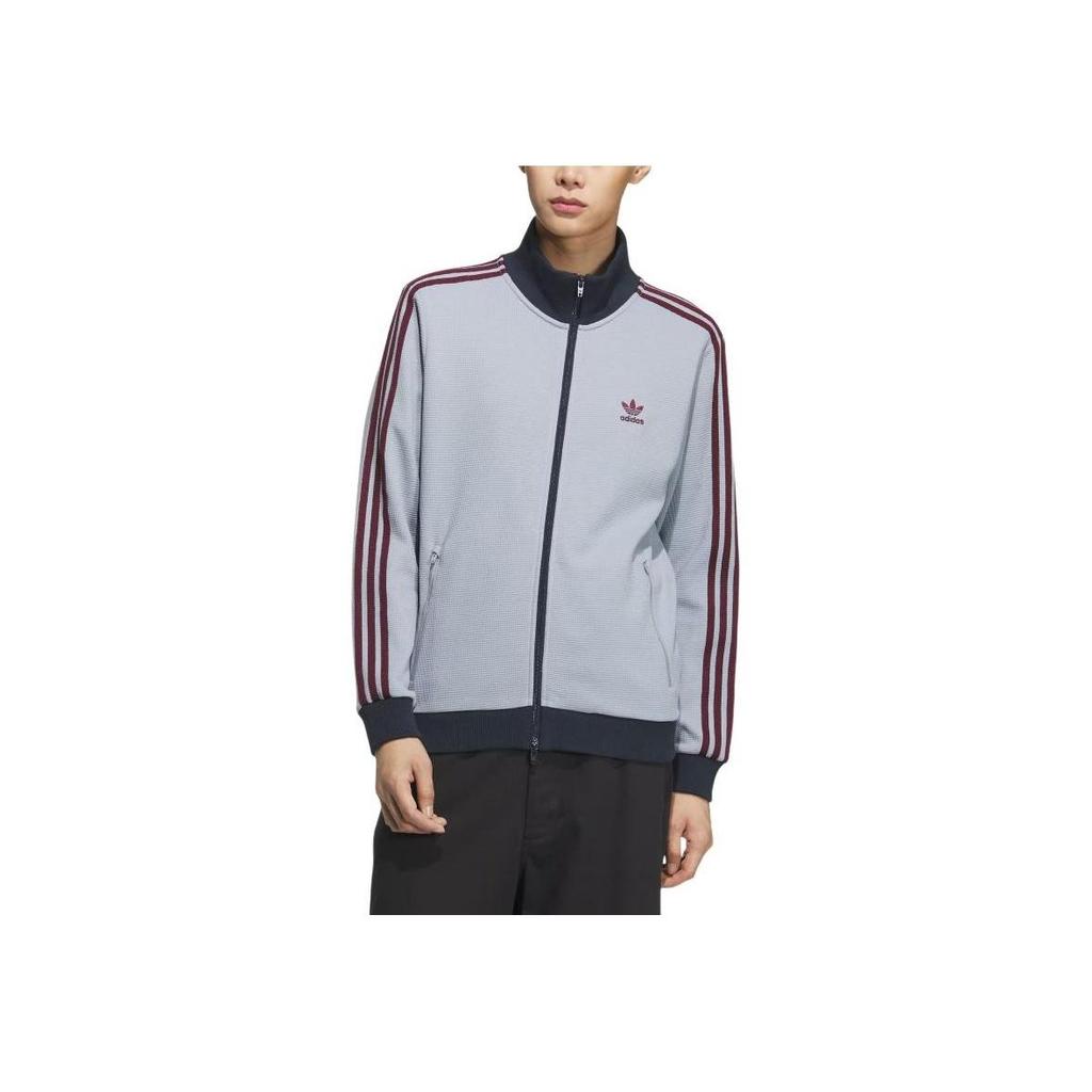 adidas Originals Track Top Waffle Jacket Blue/Red Men's Retro Jacket KB8953