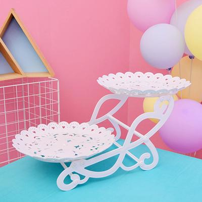 European Style Plastic Dessert Rack White Detachable Cake Stand 2/3-Layers Pastry Display Table Decoration