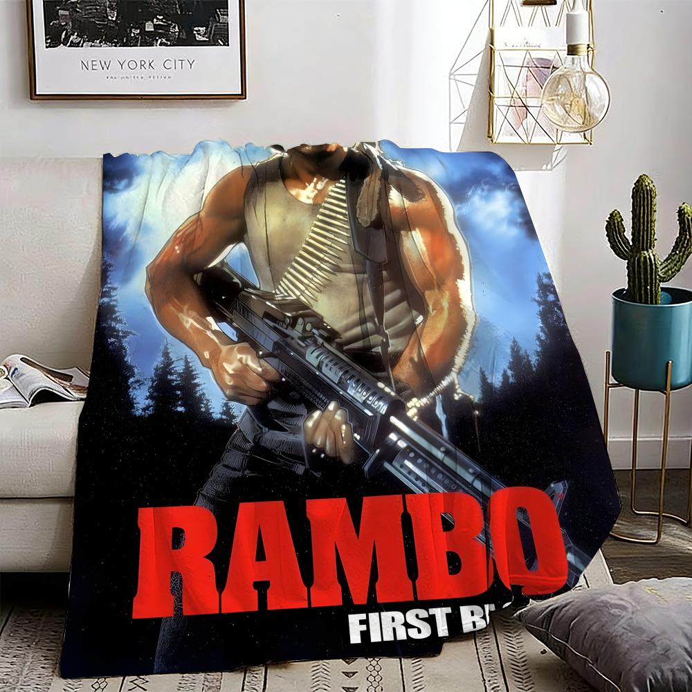 Rambo Throw Lightweight 240g Flannel Blanket Soft Skin-friendly for Summer Cooling 75X95CM