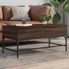 VidaXL Coffee Table, End Table with Adjustable Legs, Side Table Living Room Interior, Modern, Oak 845400