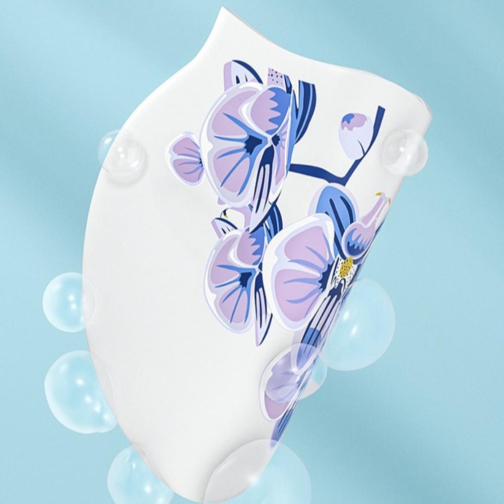 Flower Pattern Swimming Cap Silicone Bathing Cap Swimming Accessories Diving Cap Swim Pool