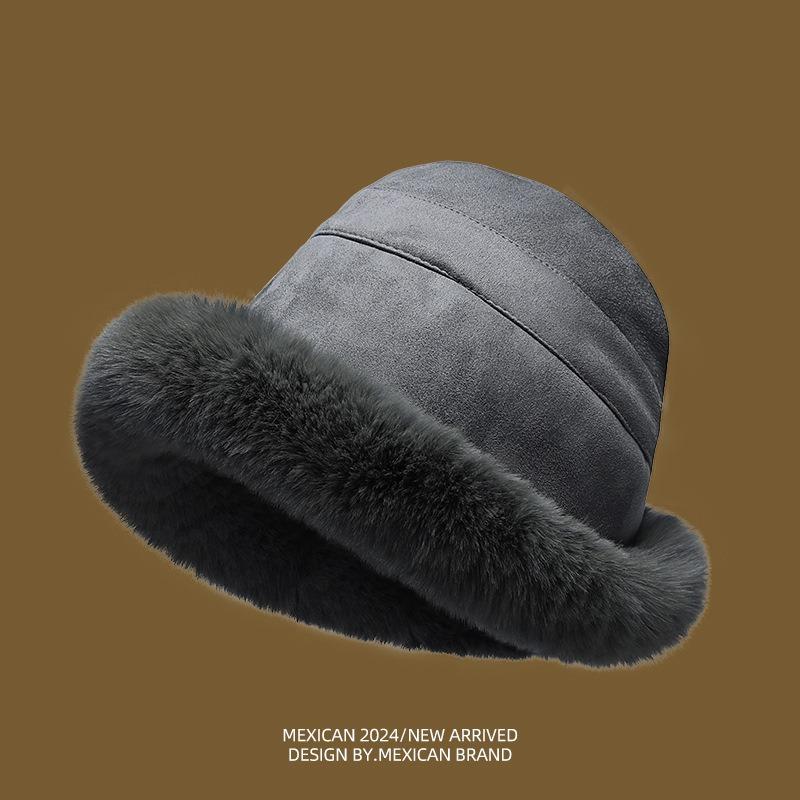 Entity Monopoly High Quality Hat Women's Autumn and Winter Warm Plush Bucket Hat Winter Ear Protection Versatile Plush Basin Hat