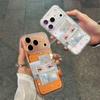 Stylish Illustration Soft Case for Apple 13/17 Pro Max - Integrated Camera Button, Drop-Proof Design