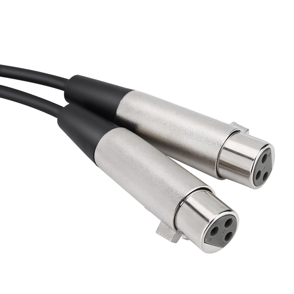33cm Metal XLR3M to Dual XLR3F Microphone Lighting Tuning Console Cable