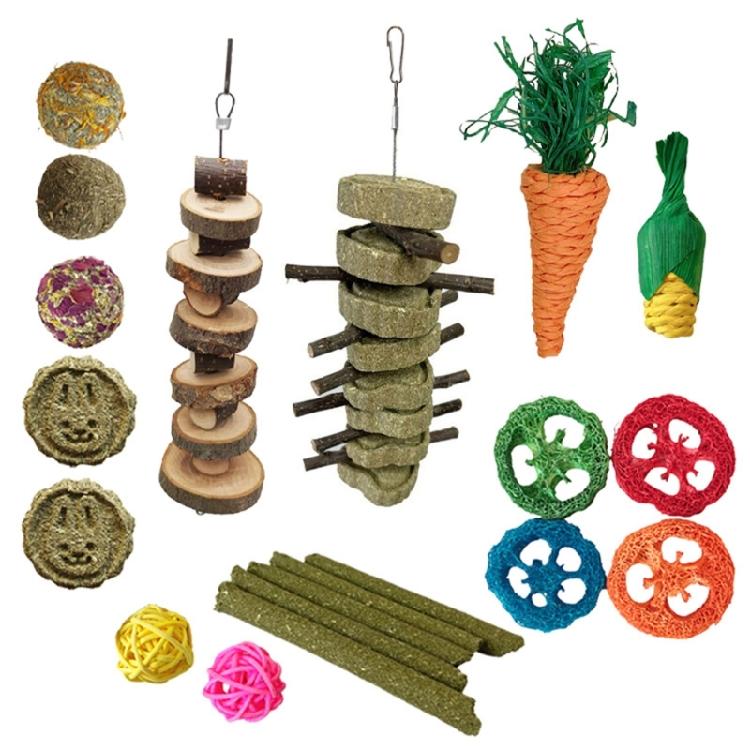 Bird Toy Tearing Chewing Toy for Teeth Wood Molar Toy Cluster Cage Hamster Toy