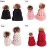 Stylish Comfortable And Stretchable Winter Mum And Baby Matching Knitted Beanie Hats