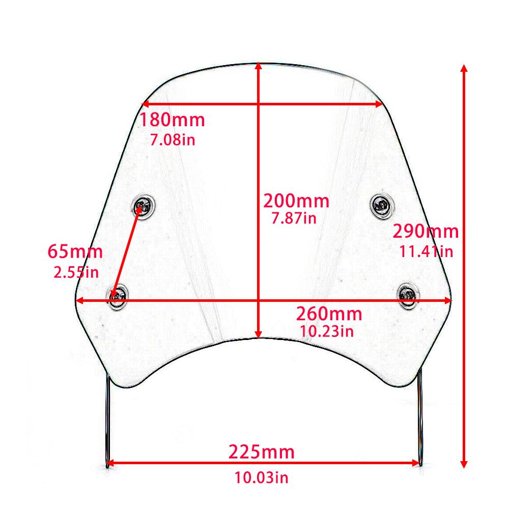 Motorcycle Smoke Universal 5-7" Headlight Fairing Windshield Compact Sport Wind Deflector Visor For Harley GS750E SUZUKI SV400
